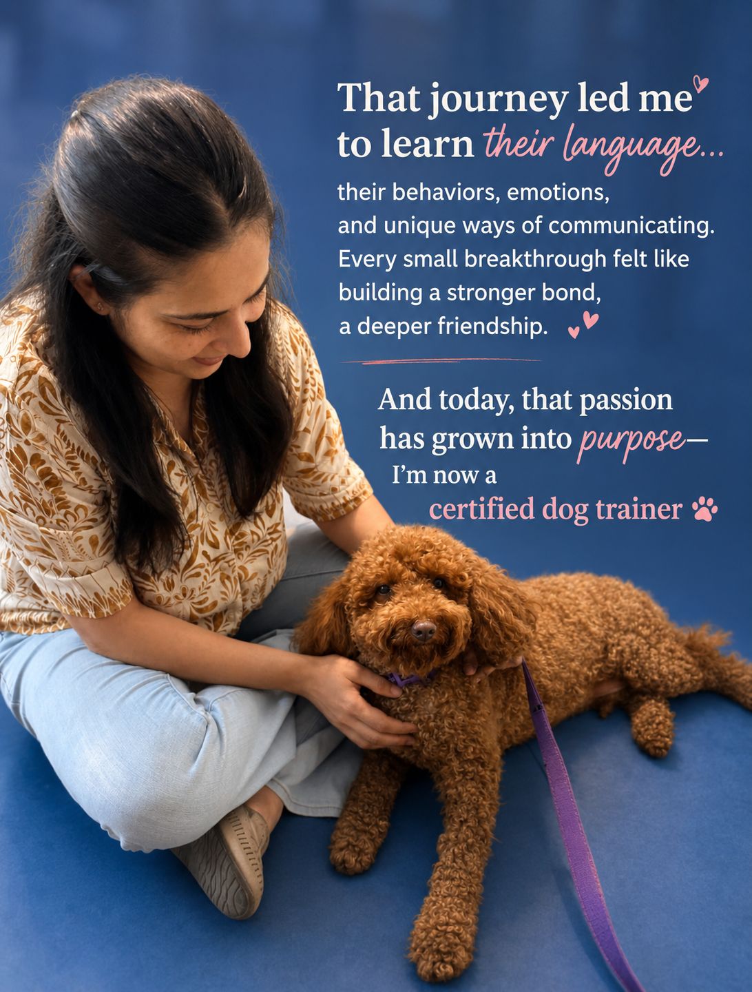 Payal training a poodle